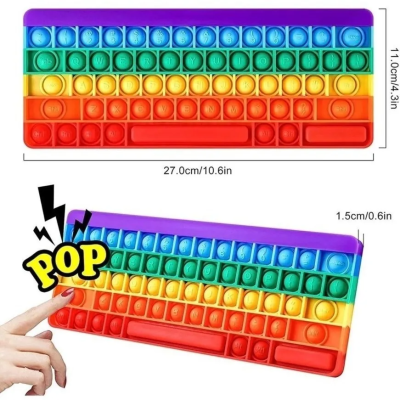 Pop It Teclado Fidget Toys Letras e Números Anti Stress
