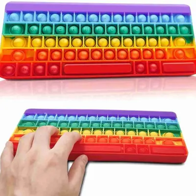 Pop It Teclado Fidget Toys Letras e Números Anti Stress
