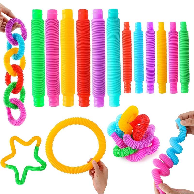 Pop Tube Fidget Toy Tubo Plástico Sifão Sensorial Grande