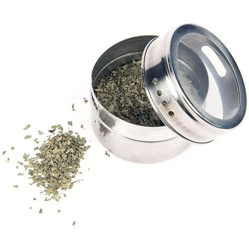 Porta Condimento Inox Magnético – 6 potes com Imã