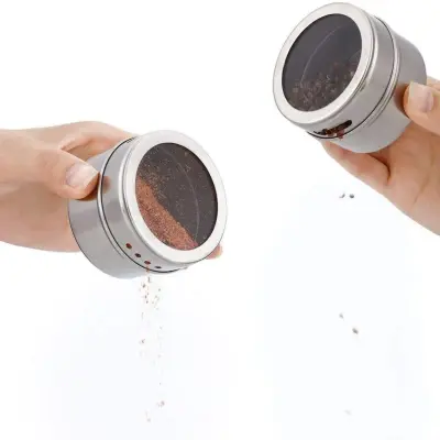 Porta Condimento Inox Magnético – 4 potes com Imã