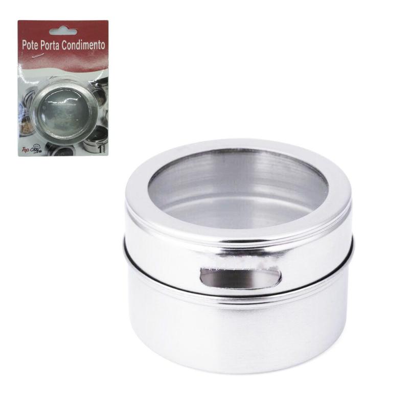 Porta Condimento Inox Magnético para Geladeira – Individual