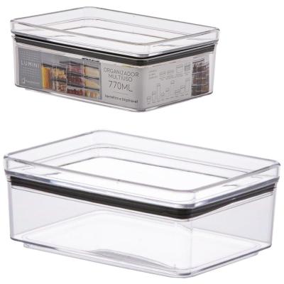 Porta Frios Hermético Empilhável Lumini Retangular 770 ml – Acrílico Cristal