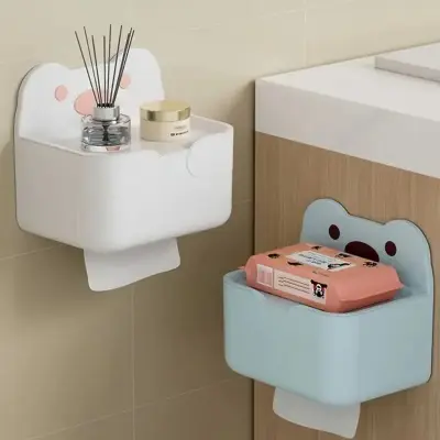 Porta Papel Higiênico Adesivo Sem Furos Fofo Ursinho