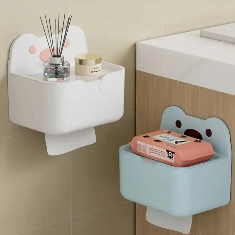 Porta Papel Higiênico Adesivo Sem Furos Fofo Ursinho