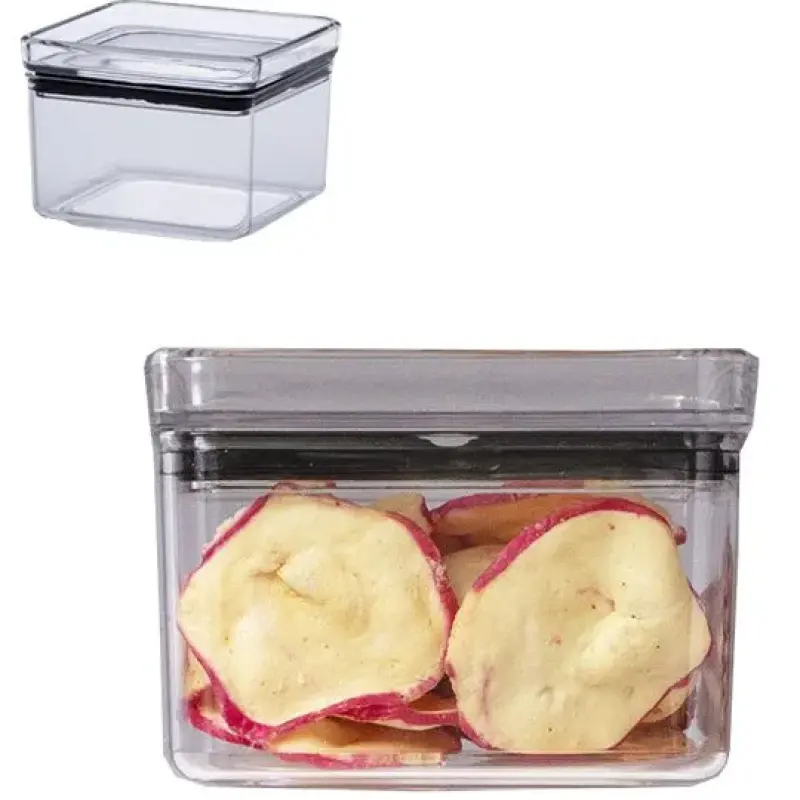 Pote Hermético Empilhável Lumini Quadrado 480 ml – Acrílico Cristal