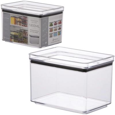 Pote Hermético Empilhável Lumini Retangular 1,8 Litros Acrílico Cristal