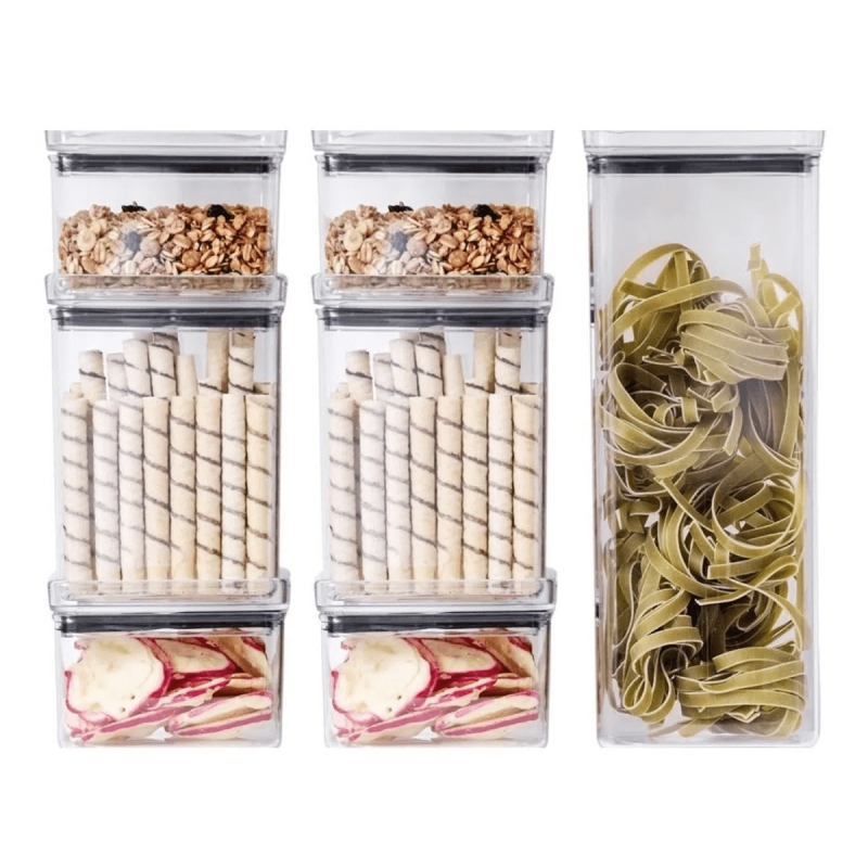 Pote Hermético Empilhável Lumini Quadrado 2,2 Litros Acrílico Cristal