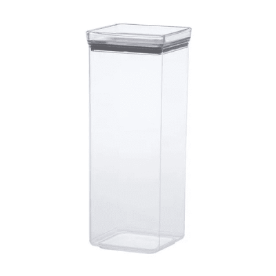 Pote Hermético Empilhável Lumini Quadrado 2,2 Litros Acrílico Cristal