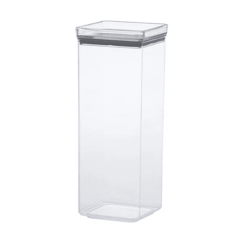 Pote Hermético Empilhável Lumini Quadrado 2,2 Litros Acrílico Cristal