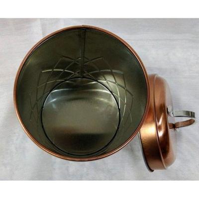 Pote Lata Açucar Vintage Redondo Metalizado Cobre Rose Gold