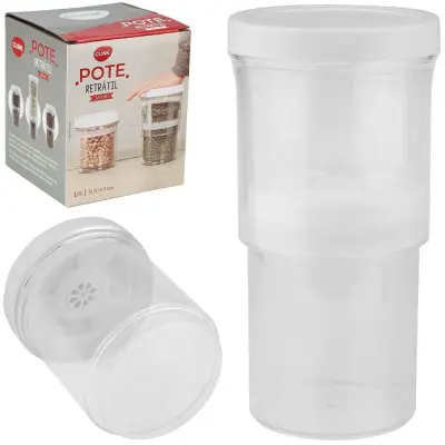 Pote Retrátil com Vedação Vácuo 550ml aumenta para 1050ml