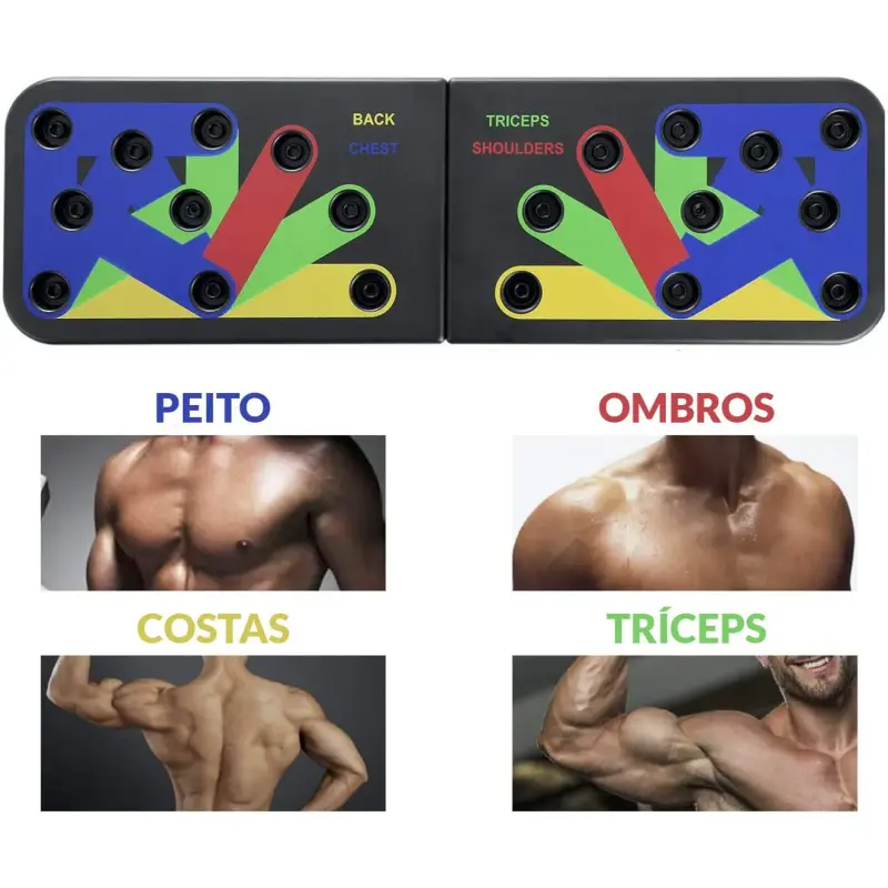 Prancha Para Flexão de Braço Musculação Multifuncional 9 em 1 Dobrável