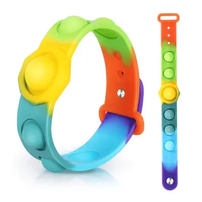 Pulseira Pop It Fidget Brinquedo de Silicone de Apertar Anti Stress – Atacado