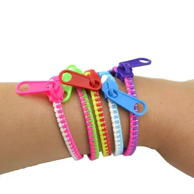 Pulseiras Braceletes de Zíper Coloridas