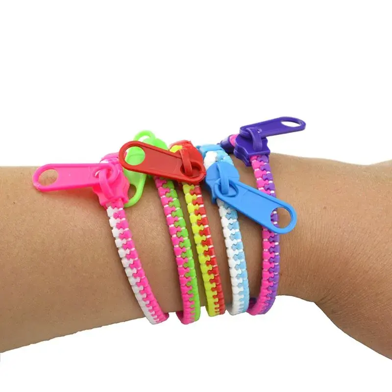 Pulseiras Braceletes de Zíper Coloridas