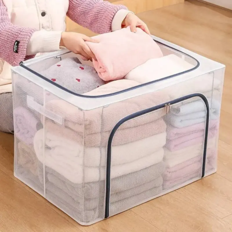 Caixa Organizadora 24L Multiuso com Zíper para Casa e Escritório