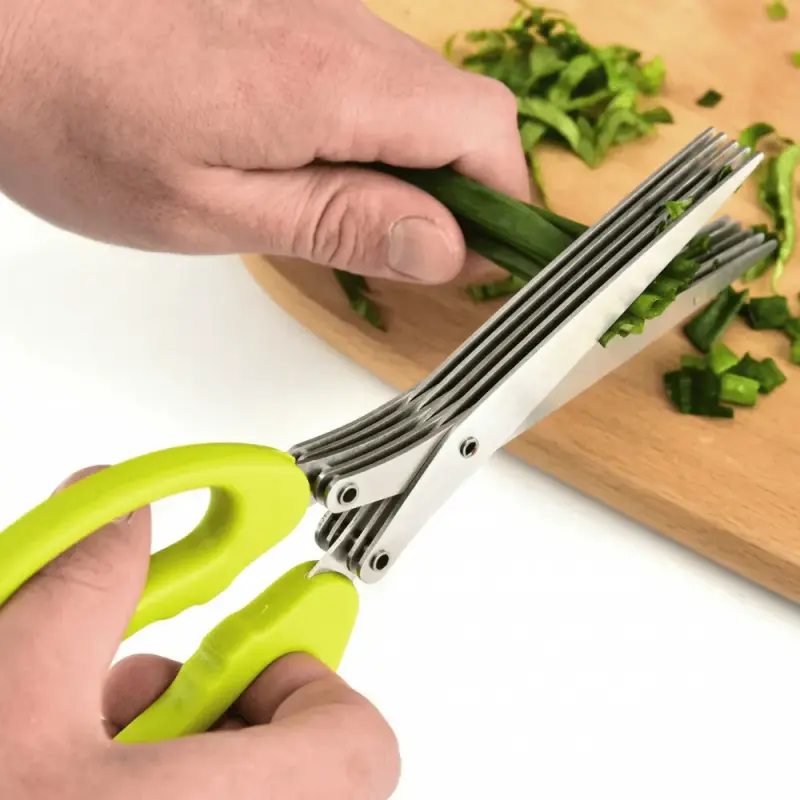 Tesoura de Cozinha 5 Lâminas para Cortar Temperos e Ervas