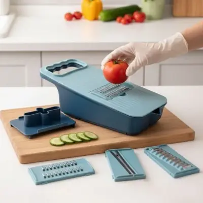 Ralador Cortador Fatiador de Legumes e Frutas 5 em 1