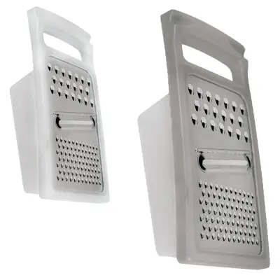 Ralador de Queijo Inox Com Coletor Dispenser Reservatório de Plástico
