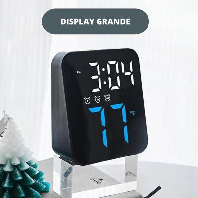 Relógio Digital De Mesa E Parede LED Com Despertador E Temperatura