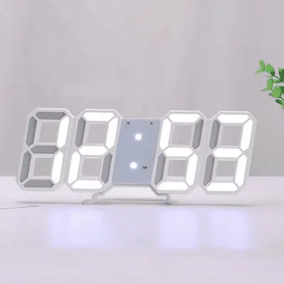 Relógio Digital LED 3D Despertador Termômetro Moderno Mesa ou Parede