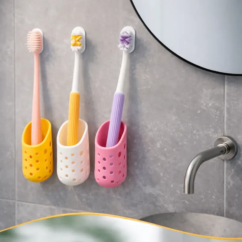 Porta Escova de Dentes em Formato de Chinelo Colorido – C/ 2