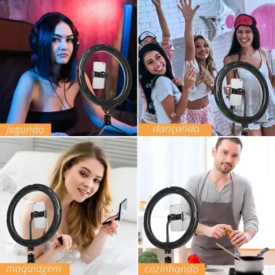 Ring Light 10 Polegadas 26 cm Anel De Led Iluminador Com Tripé