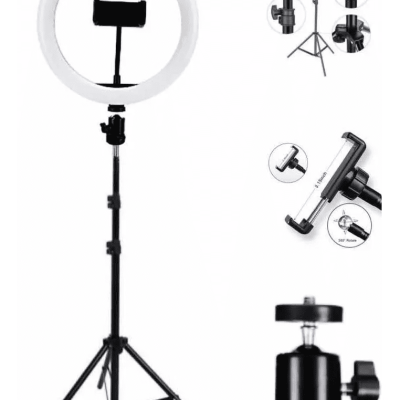 Ring Light 10 Polegadas 26cm Kit Completo Tripé e Dimmer