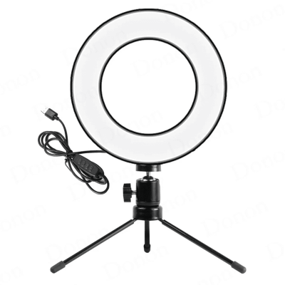 Ring Light De Mesa Iluminador De Led Tripé 6 Polegadas 16cm