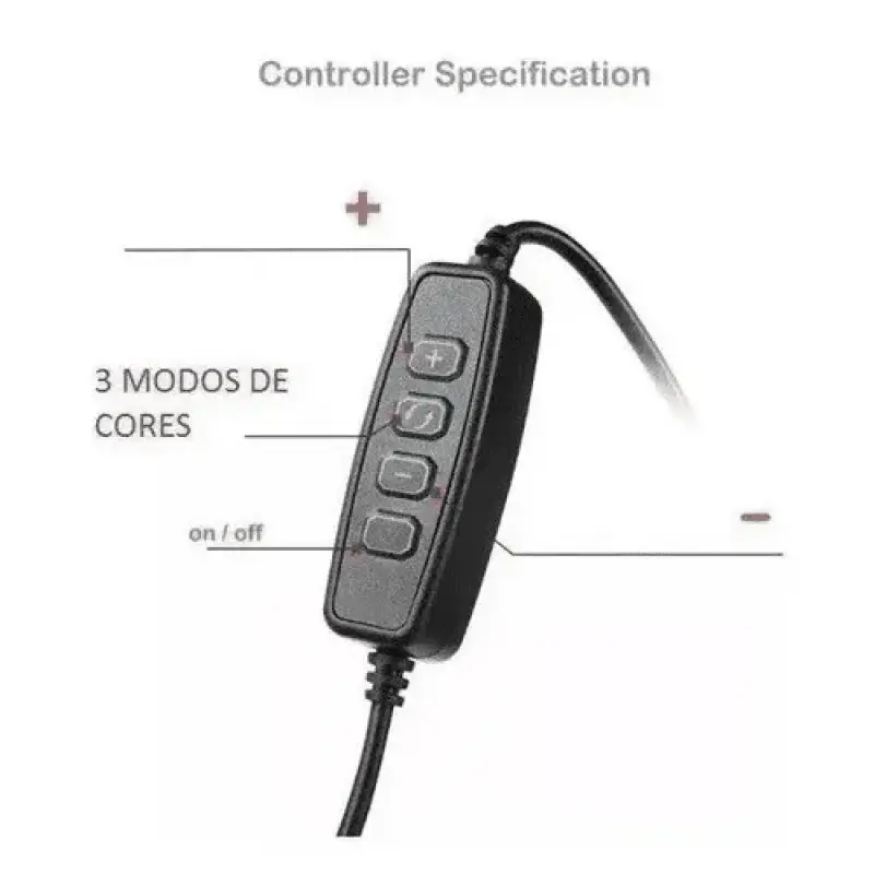 Ring Light De Mesa Iluminador De Led Tripé 8 Polegadas com Suporte Celular