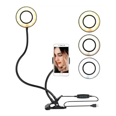 [OFERTA ?] Ring Light Suporte Articulado De Mesa Para Smartphone Com Controle