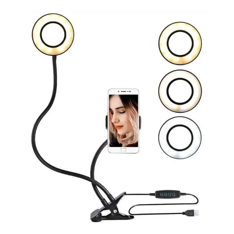 [OFERTA ?] Ring Light Suporte Articulado De Mesa Para Smartphone Com Controle