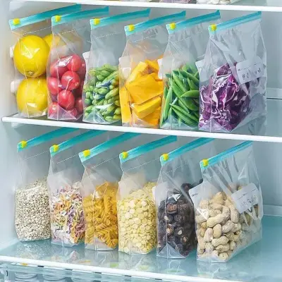 Saco Para Alimentos Reutilizável Com Fecho Zip – 10 Peças