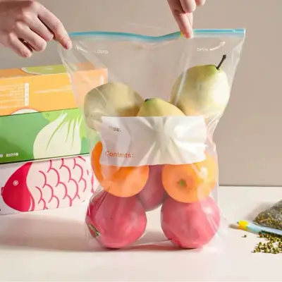 Saco Para Alimentos Reutilizável Com Fecho Zip – 10 Peças