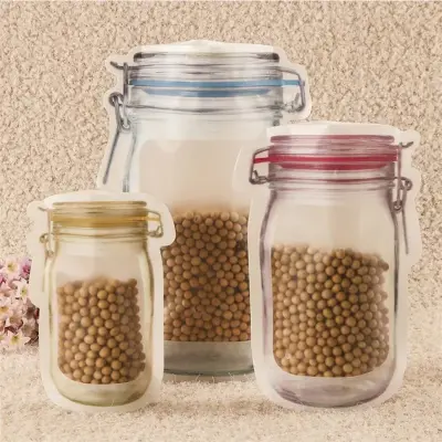Saco Zip Lock Reutilizável Hermético Para Alimentos e Mantimentos – C/ 3
