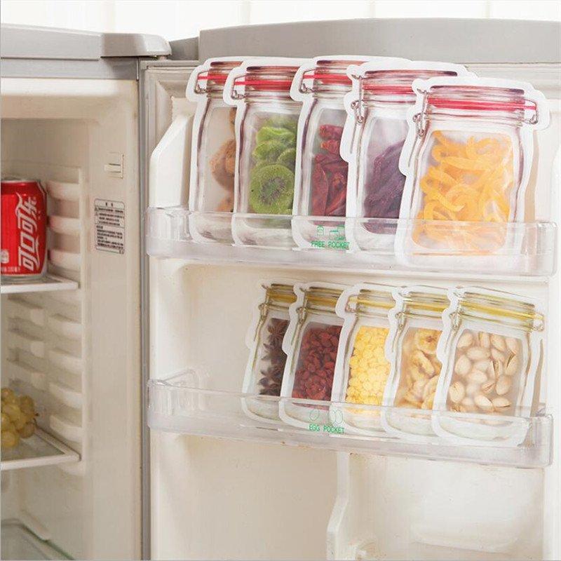 Saco Zip Lock Reutilizável Hermético Para Alimentos e Mantimentos – C/ 3