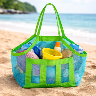 Sacola Bolsa de Praia em Rede Infantil Portátil