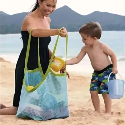 Sacola Bolsa de Praia em Rede Infantil Portátil