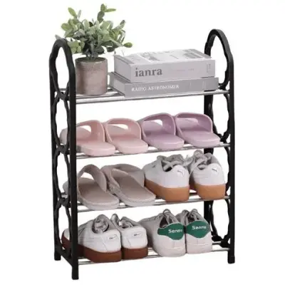 Sapateira 4 Andares Vertical Organizador Sapato Prateleira Até 8 Pares