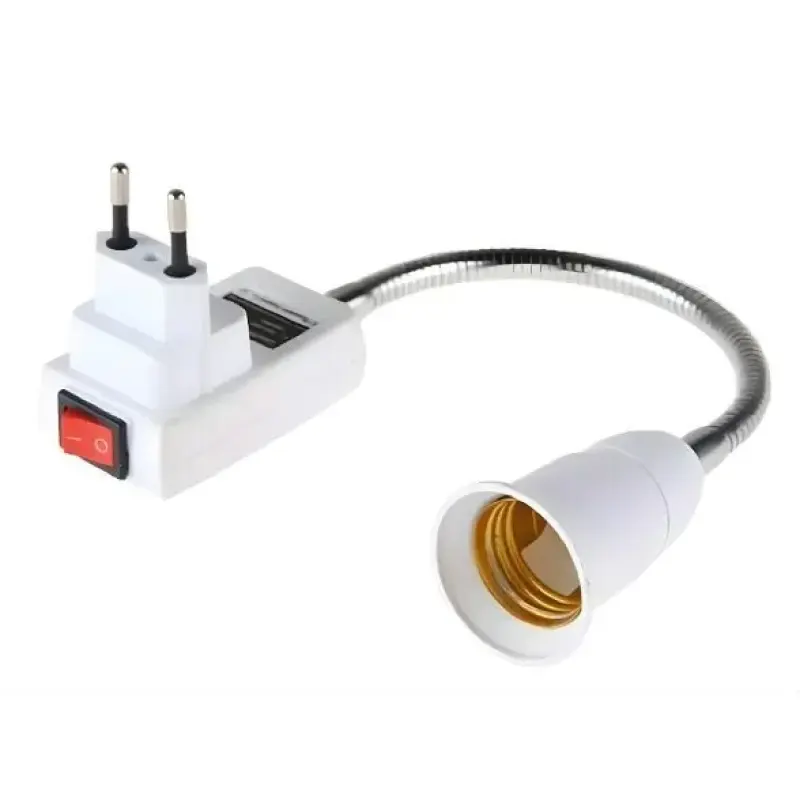 Soquete Flexível E27 com Interruptor para Lâmpada