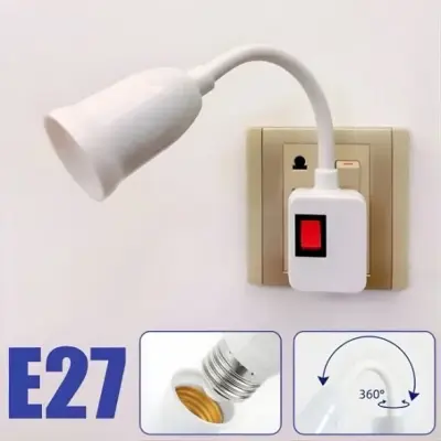 Soquete Flexível E27 com Interruptor para Lâmpada