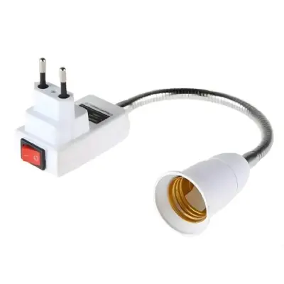 Soquete Flexível E27 com Interruptor para Lâmpada