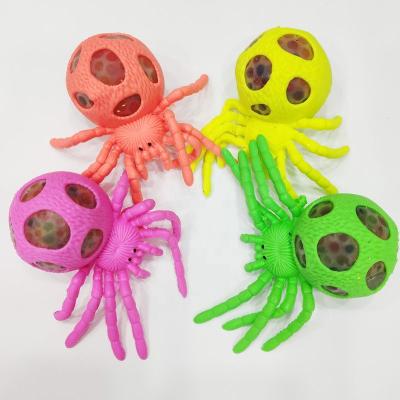 Squishy Aranha Colorida Silicone e Orbeez em Gel