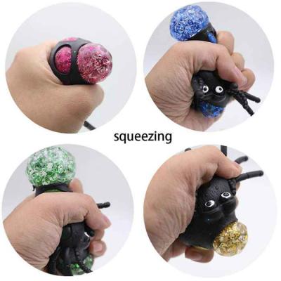 Squishy Aranha Negra Silicone e Orbeez em Gel Brinquedo de Halloween