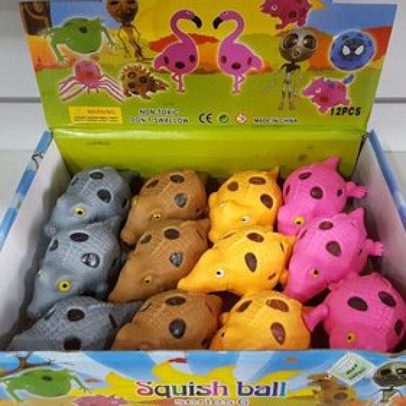 Squishy Crocodilo Colorido Silicone e Orbeez em Gel