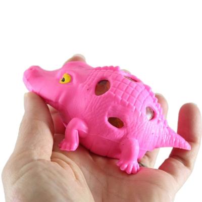 Squishy Crocodilo Colorido Silicone e Orbeez em Gel