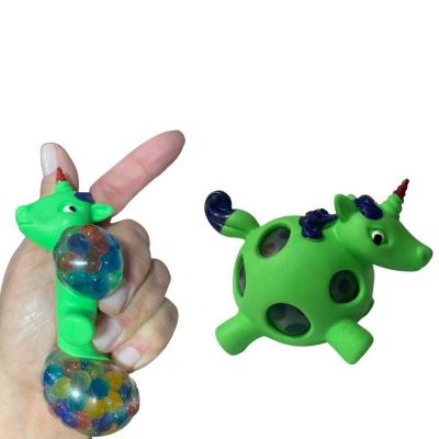 Squishy Unicórnio Colorido Silicone e Orbeez em Gel