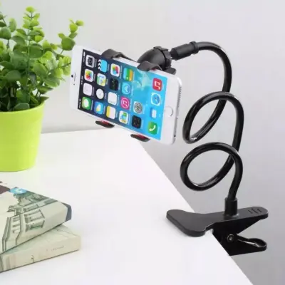 Suporte Comprido Flexível de Celular com Prendedor Articulado para Cama e Mesa