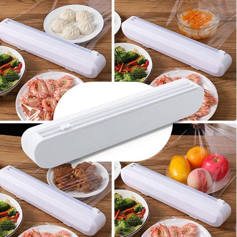 Suporte Cortador De Plástico Filme E Papel Alumínio Para Cozinha Pratico